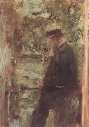 Wilhelm Leibl The Veterinarian Dr Reindl in the Arbor (nn02) oil painting on canvas